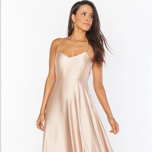 Show Me Your MuMu Dresses & Skirts - Show Me Your Mumu Faith Satin Bridesmaid Dress Champagne